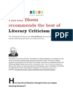 Harold Bloom Recommends The Best of Literary Criticism - FIVE BOOKS - 2011