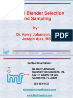 Optimal Blender Selection and Sampling: By: Dr. Kerry Johanson, PE Joseph Ajax, MS
