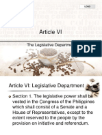 Article VI: Understanding the Philippine Legislative Department