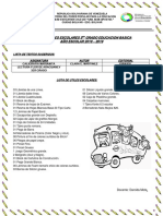 Lista de Utiles Escolares 2018 - 2019