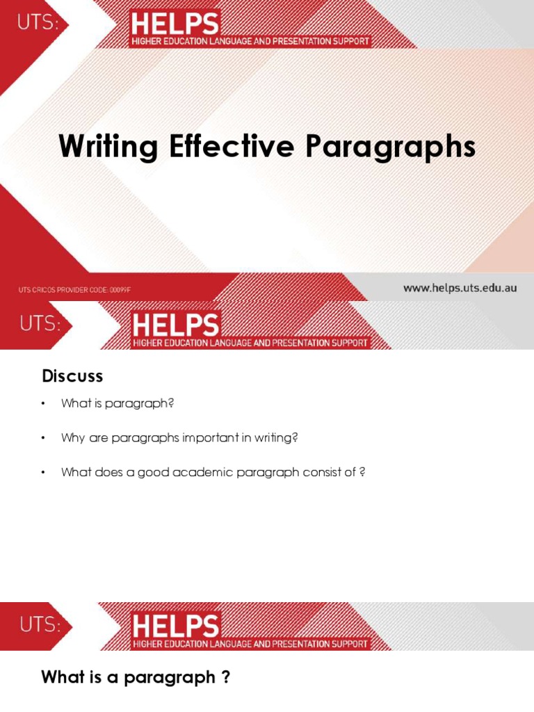 Writing Effective Paragraphs PDF | PDF | Paragraph | Essays