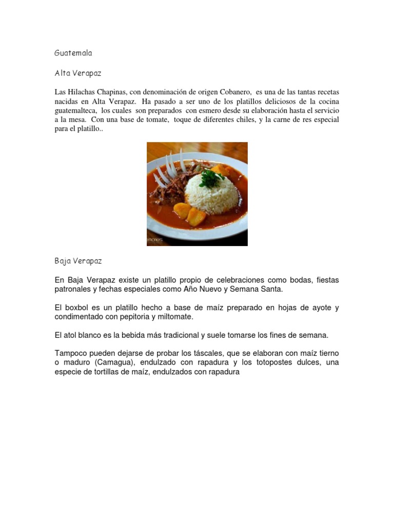 Guatemala Y SUS PLATILLOS | PDF | Maíz | Alimentos