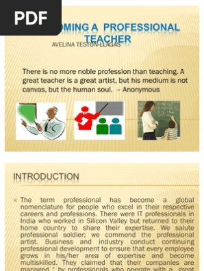 Becoming A Professional Teacher Pdf