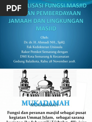 Optimalisasi Fungsi Masjid 2018 Pdf