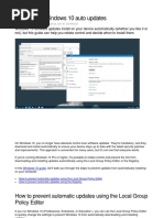 How To Stop Windows 10 Auto Updates