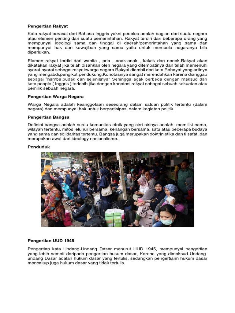 Pengertian dan Deskripsi Rakyat | PDF
