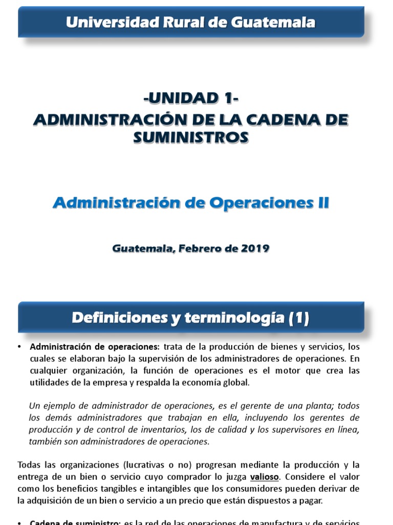 UNIDAD 1 - Admón de La Cadena de Suministros | PDF | Calidad (comercial ...