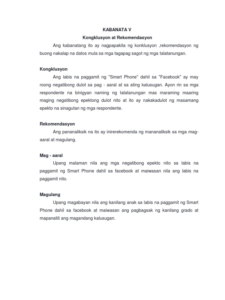 Thesis kabanata 5 lagom konklusyon at rekomendasyon 02 picture