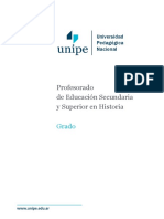 Profesorado de Educacin Secundaria y Superior en Historia