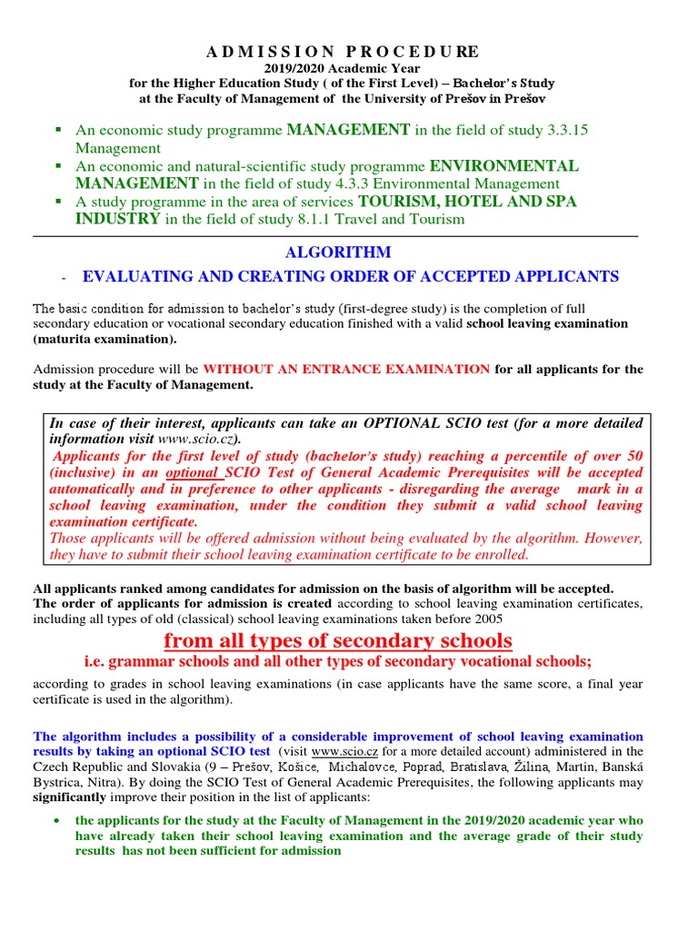 Algorithm BC 2019 - 2020 | PDF | University And College Admission ...