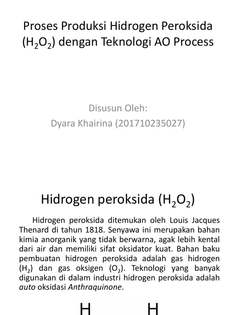 Proses Produksi Hidrogen Peroksida H2O2 | PDF