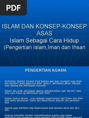 Pengertian Islam Iman Dan Ihsan Konsep Islam Sebagai Cara Hidup Pdf