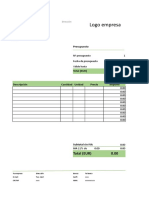 Modelo Presupuesto Excel