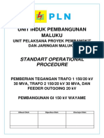 SOP Energize Trafo IBT 2, GIS 150 KV Passo, Trafo Daya Dan Feeder Outgoing