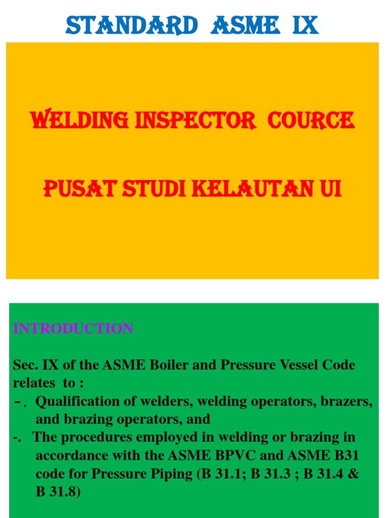 STANDAR ASME IX UNTUK PENGELASAN STEAM DRUM DAN KOMPONEN PIPA AIR | PDF