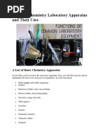 List of Chemistry Laboratory Apparatus and Their Uses