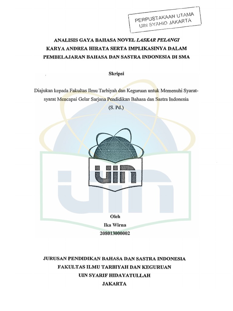 Analisis Unsur Intrinsik Novel Laskar Pelangi - Berbagai Unsur