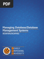 Dcap204 Managing Database Dcap402 Database Management Systems PDF