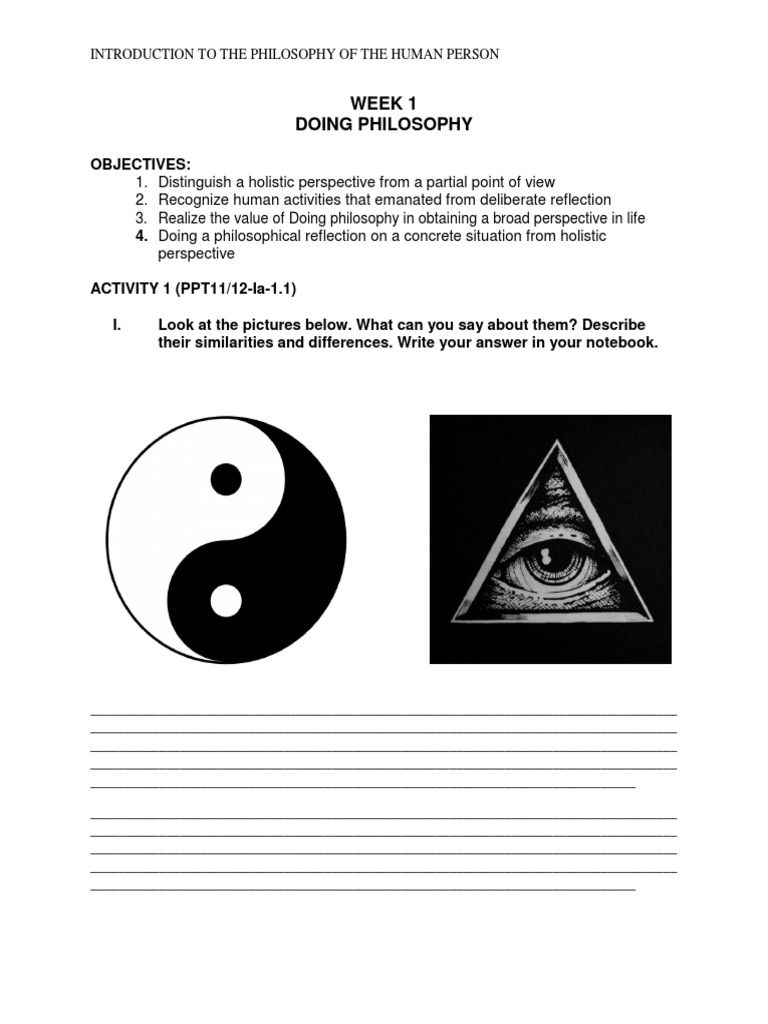 WEEK 1 Introduction To The PHILOSOPHY of The Human Person | PDF
