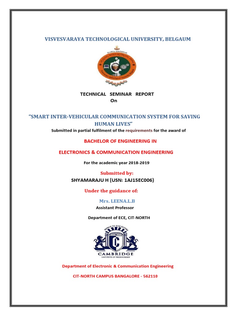 Visvesvaraya Technological University, Belgaum Technical Seminar