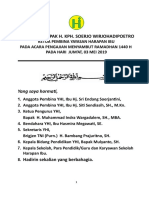 Sambutan Ketua Pembina Pada Acara Pengajian Guru Dan Non Guru 1440h