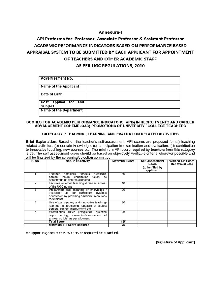 UGC API Score Guidelines for Faculty | PDF | Lecture | Teachers