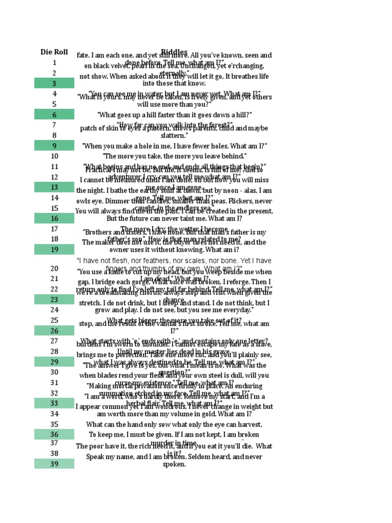 D100 of Tricks, Puzzles and Riddles | PDF | Nature