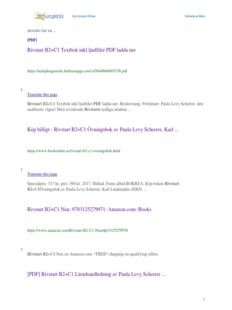 Rivstart B2 C1 övningsbok Facit Pdf