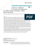 The Relationship Between Childhood Adversity, Recent Stressors, and Depression in College Students Attending A South African University