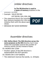 Assembler Directives: Reserve Byte or Bytes of Memory Locations in The