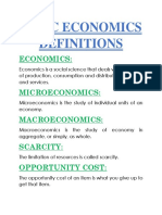 Basic Economics Definitions