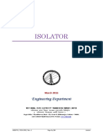 Isolator Technical Specification