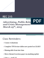 Advertising, Public Relations, and Crisis Management March 25, 2015