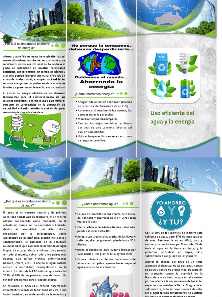 Ahorro de Agua y Energía Eficiente | PDF | Energía renovable | Agua
