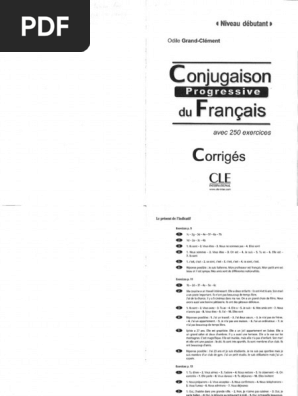 Conjugaison Progressive Du Francais - Corriges | PDF