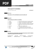 Unusual Mistakes in CV