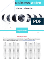 2019 Business Astro Key Dates Calendar