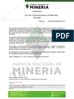 Certificado RUCOM comercializador minerales