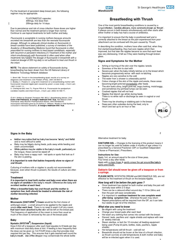 fluconazole breastfeeding