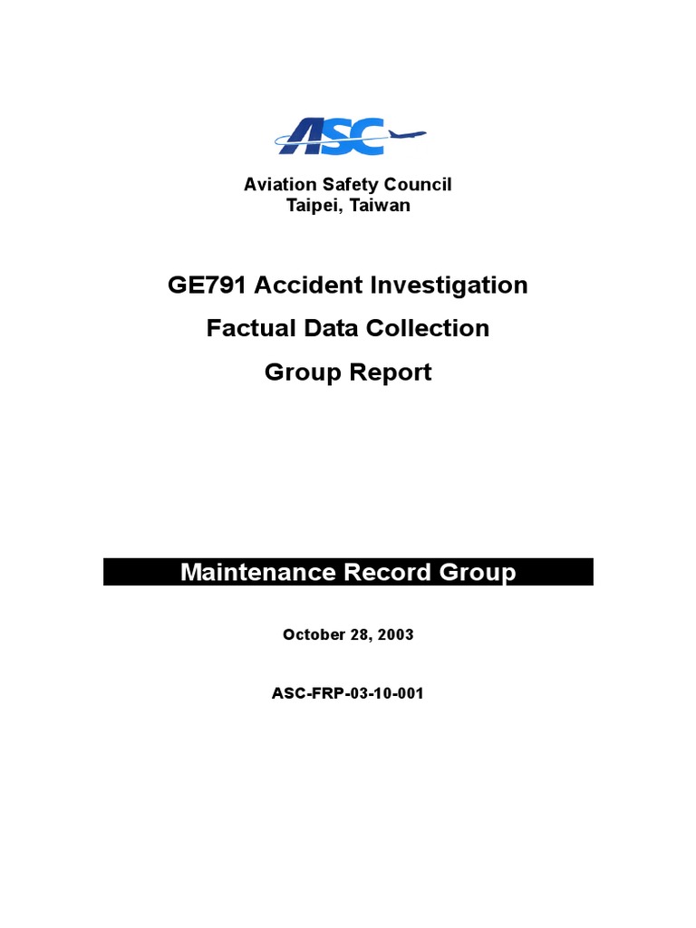 GE791 Accident Maintenance Report | PDF | Federal Aviation ...