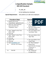 1.1 Test Procedure Specification Sample PDF