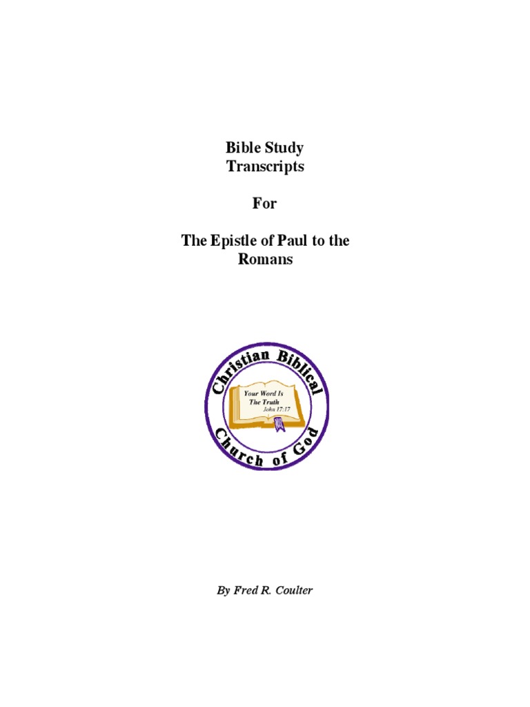 Book of Romans Bible Study | PDF | Epistle To The Romans | Paul The Apostle