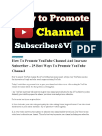 How To Promote Youtube Channel