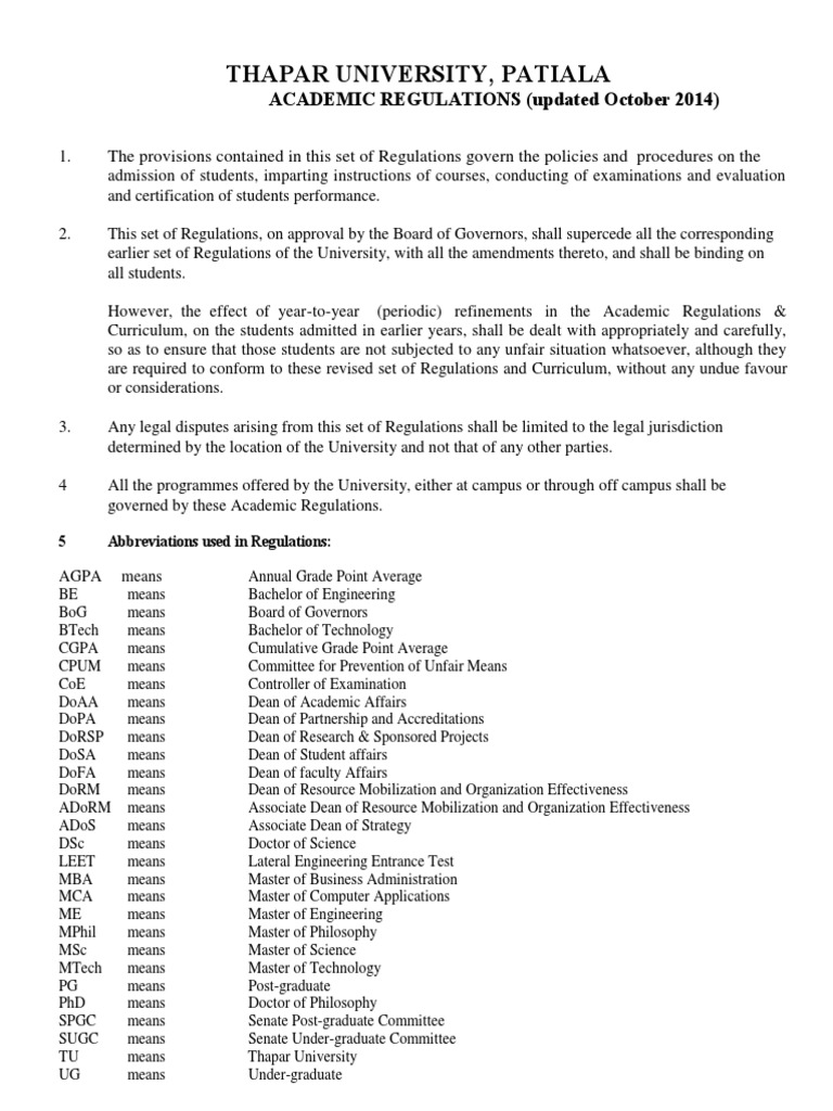 Academic Regulations | PDF | Thesis | Doctor Of Philosophy