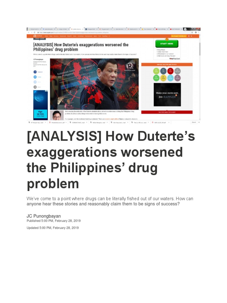 Duterte's Drug War Exaggerations | PDF | Rodrigo Duterte | War On Drugs
