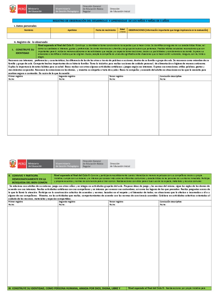 Registro 3 de Observación Del Desarrollo y Aprendizaje de