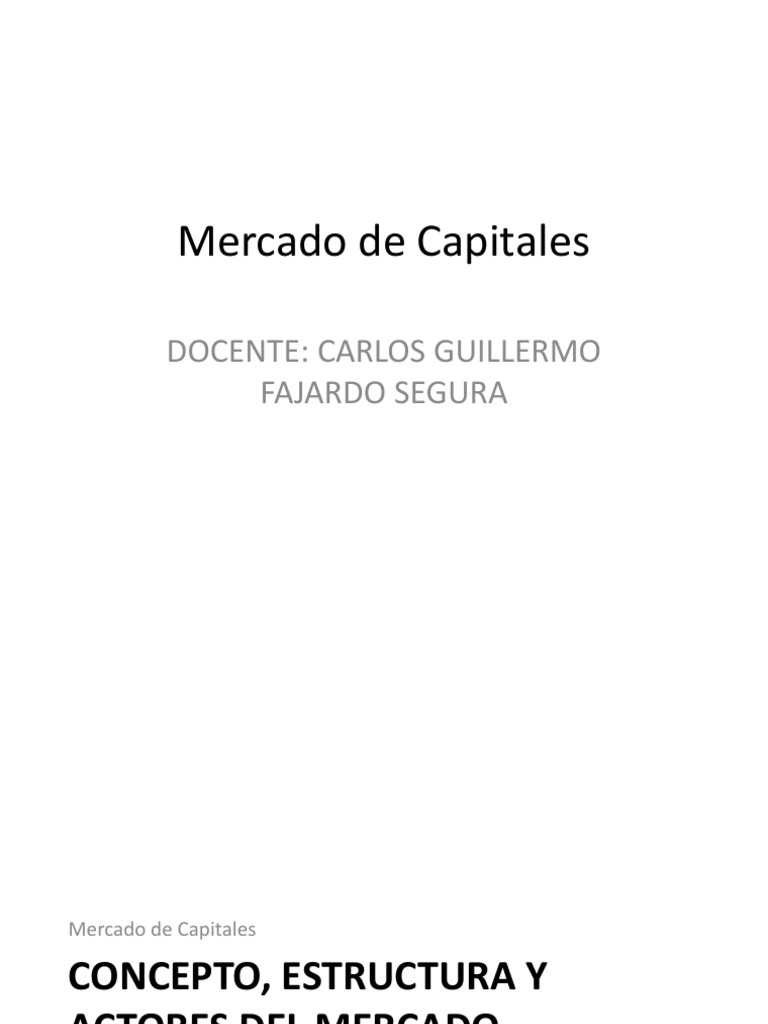 Mercado de Capitales Semana 1 y 2 | PDF | Mercado de divisas | Bonos ...