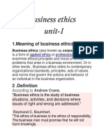 Business Ethics Unit 1