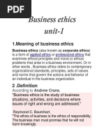 Business Ethics Unit 1