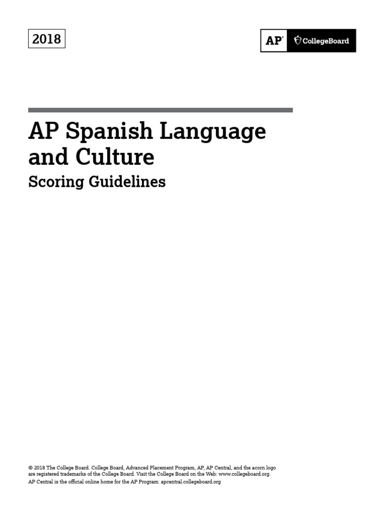 AP Spanish Language and Culture Score Guidelines PDF Advanced